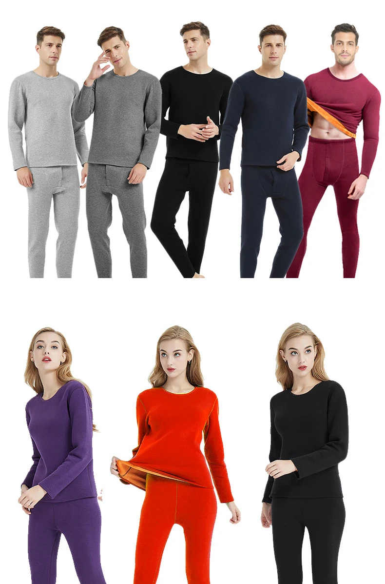 Thermal Underwear Sets For Men Winter long johns thick men keep warm for Russian Canada and European women |
