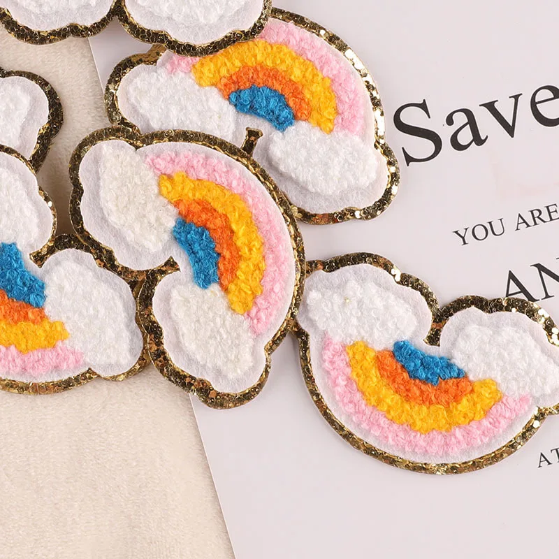 10 шт. радужные вышитые патчи наклейка на одежду сделай сам аксессуары для шитья
