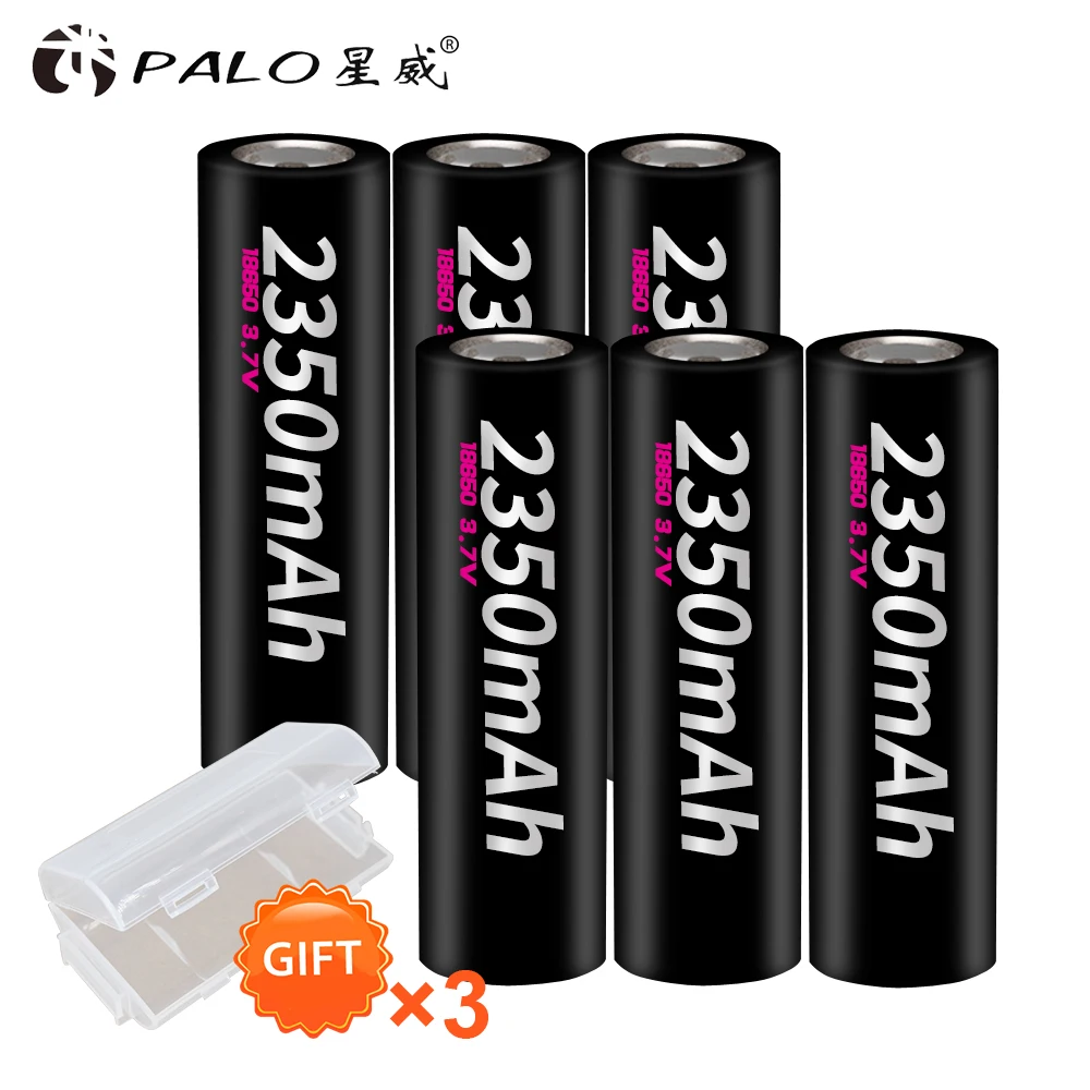 PALO 6 шт. литиевая батарея 18650 аккумуляторная 3 7 в батареи для Panasonic фонарик