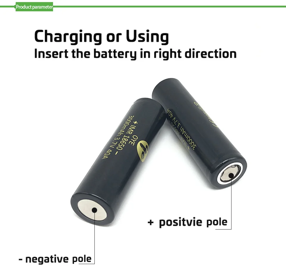 18650-O40A 3000mah длительный срок службы батареи 3,7 V высокий разряд 40A Сильный аккумулятор литий-ионная аккумуляторная батарея 18650