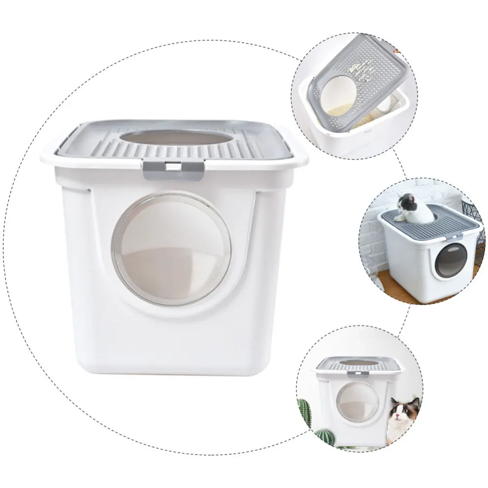 

1Pc Enclosed Cat Toilet Pet Cat Bedpan Proof Litter Basin Litter Case