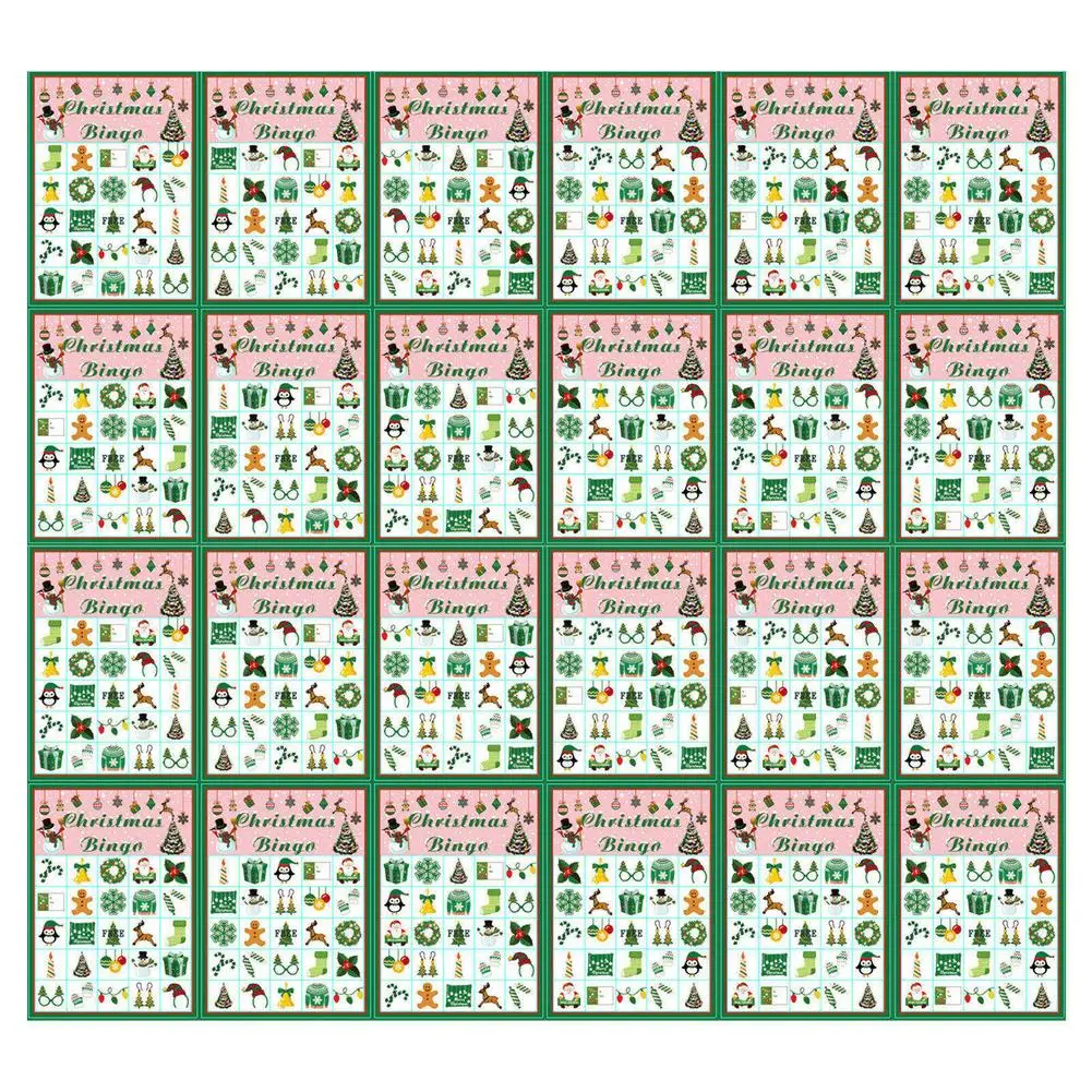 

24 PCS Christmas Bingo Game Winter Fun Supplies For Kids Adults School Classroom Family Activities Holiday Party Superior Chris