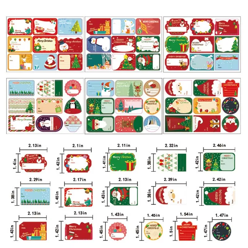 

Christmas Ornaments Sticker Shop Label Santa Snowman Sticker Gift Scrapbook Sticker Decoration Seal 12PCs