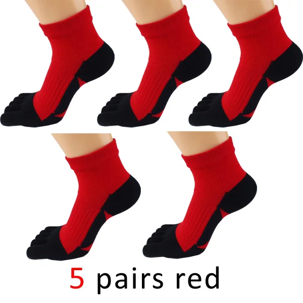 red VERIDICAL, 5 пар/лот, хлопковые носки с пальцами для мужчин и мальчиков, хорошее качество, компрессионные короткие носки с пятью пальцами, мужские носки - Цвет: red