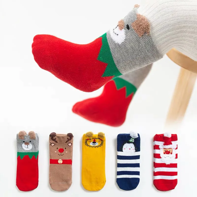 3/партия из 5 пар Детские Носки с рисунком фотографии зимняя теплая одежда плотной