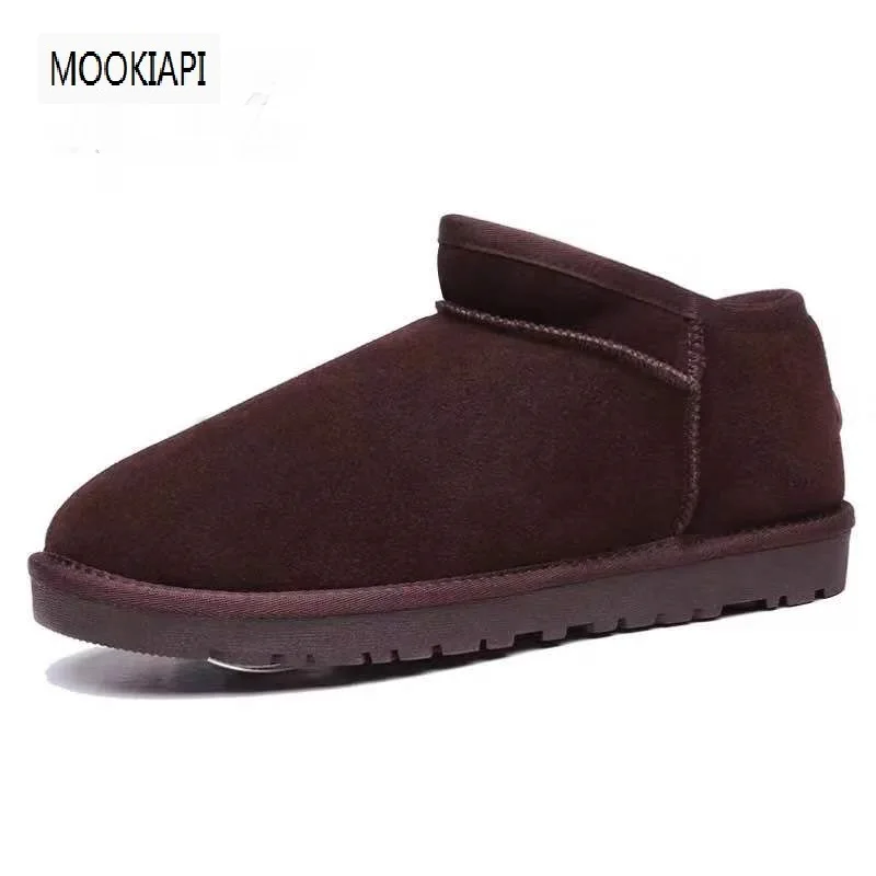 Сапоги из 2019 натуральной овчины мужские зимние сапоги 100% шерсти короткие ботинки