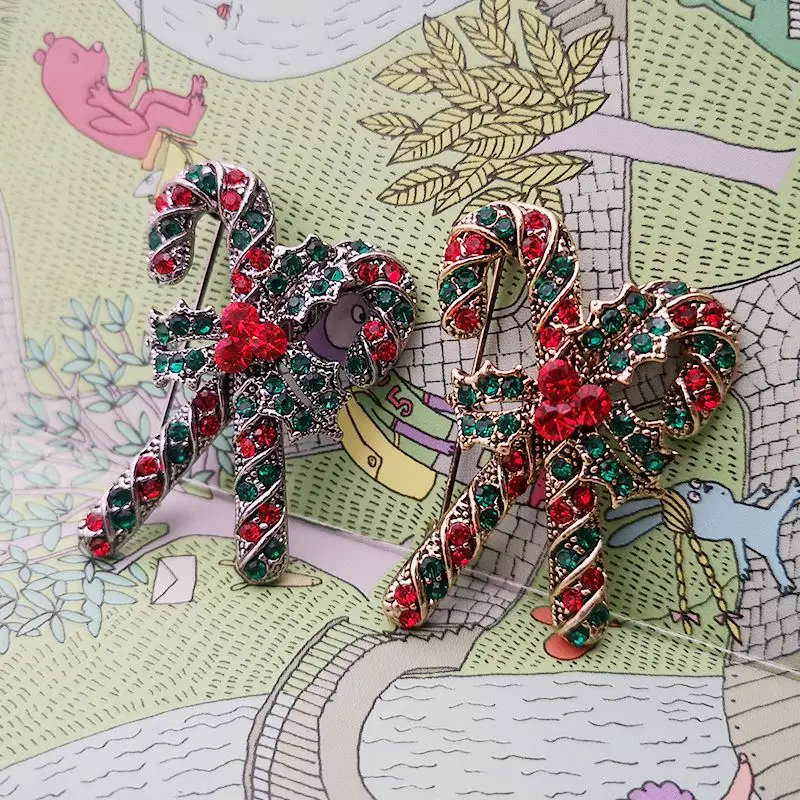 Новое поступление зеленый красный цвет стразы рождественские костышки Женская