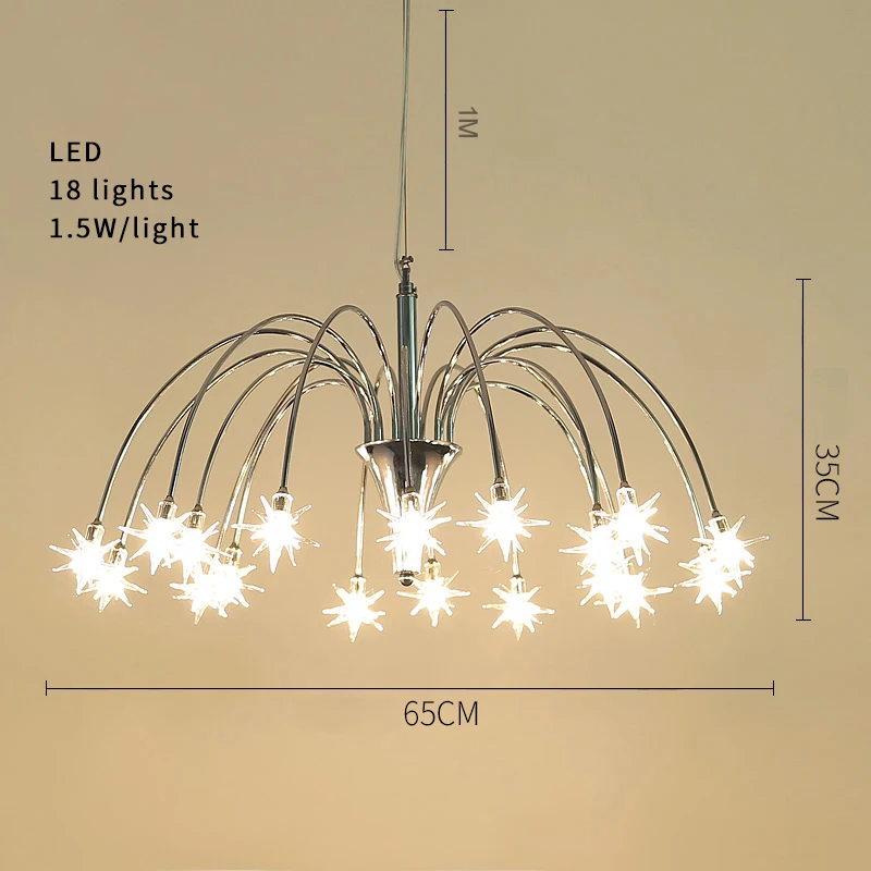 Современная Подвесная лампа в виде фейерверка светодиодный светильник
