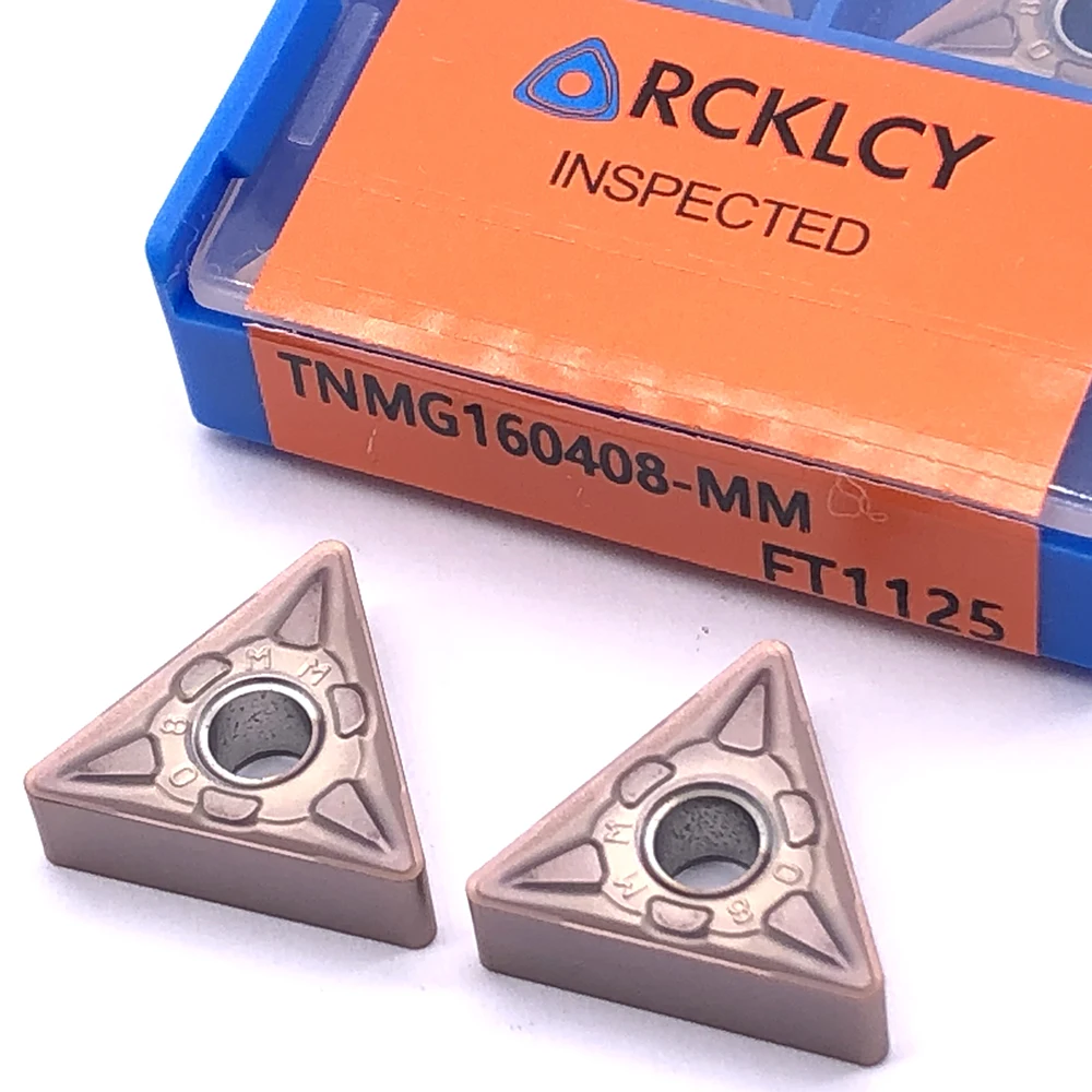 

10pcs RCKLCY Tungsten TNMG160408 MM FT1125 cemented Carbide coating cutting tool insert for stainless steel CNC lathe tools