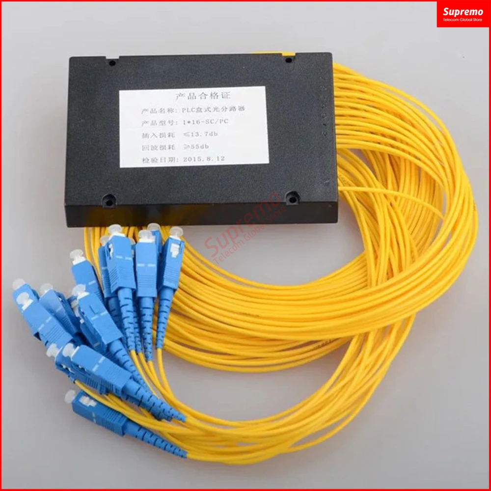 Divisor óptico SC/UPC 1x16 PLC, divisor de fibra óptica SC/UPC 1x16 PLC, divisor de fibra óptica de modo único