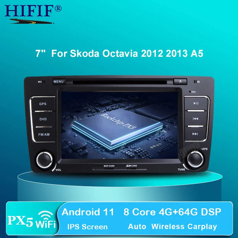 7 &quotHD IPS Android 10 4G 64G 2din HD Автомобильный dvd-плеер с экраном gps для Skoda Octavia A5 Yeti Fabia 2008-2013