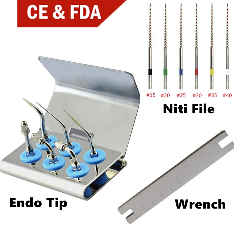 

Ultrasonic Scaler Tip Kit Endodontic Root Canal Tip Ultrasonic Piezo Scaler Endo Tips Wrench For EMS Dental Scaler Endodontics