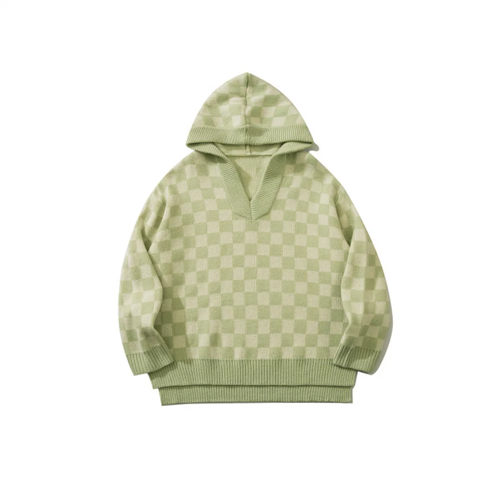 Осенний свитер с капюшоном для мужчин винтажная уличная одежда вязаный