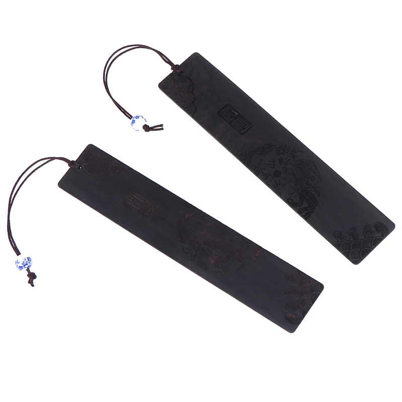 

Chinese style retro bookmarks ebony sandalwood wood quality, exquisitely carved high-quality stationery bookmarks