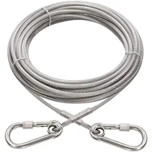 Steel Wire Tie Out Cable Dog Leash Heavy Duty Reflective Trolley Training Lead For Large Dogs