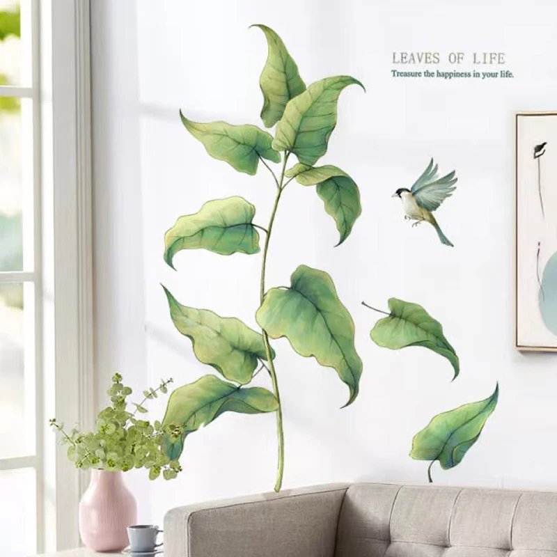 

Fresh Plants Wall Stickers TV Sofa Background Home Decor Childrens Room Decoration Toys Bedroom Kitchen Poster Self-Adhesive