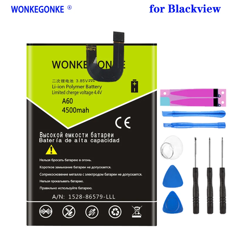 

WONKEGONKE 4500mah Для Blackview A60 аккумулятор батарея
