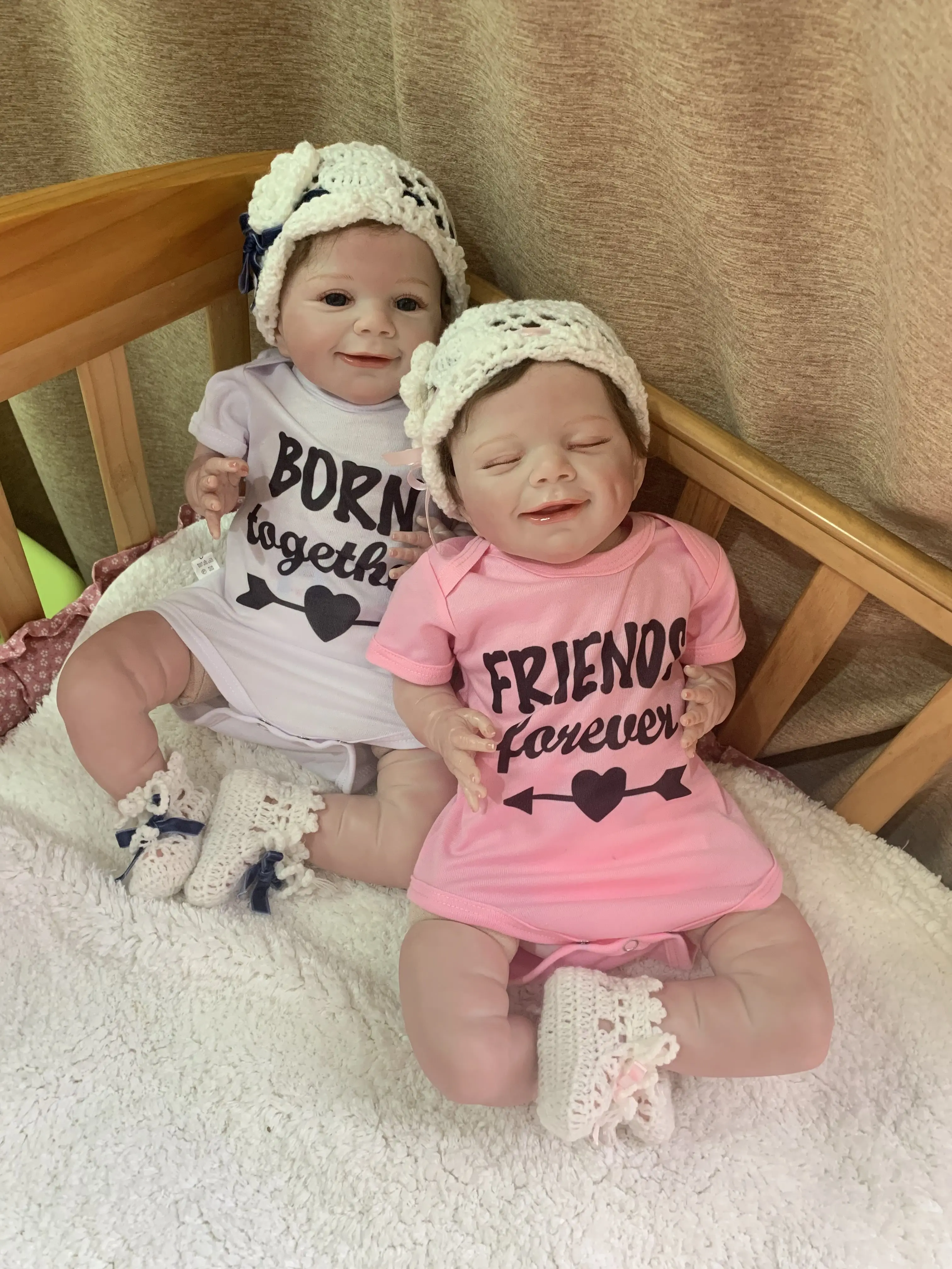 Оригинальная кукла NPK с новым лицом очень милая кукла-младенец близнецы мягкая на