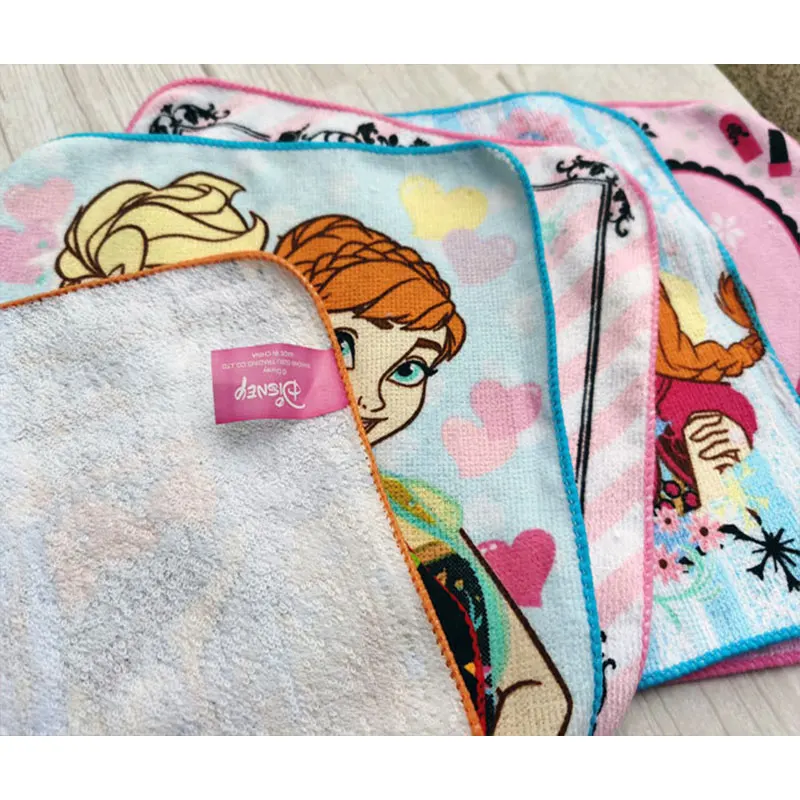 

Disney Towel Elsa Princess Cartoon Small Square Towel Children Towel Water Absorption 20x20cm