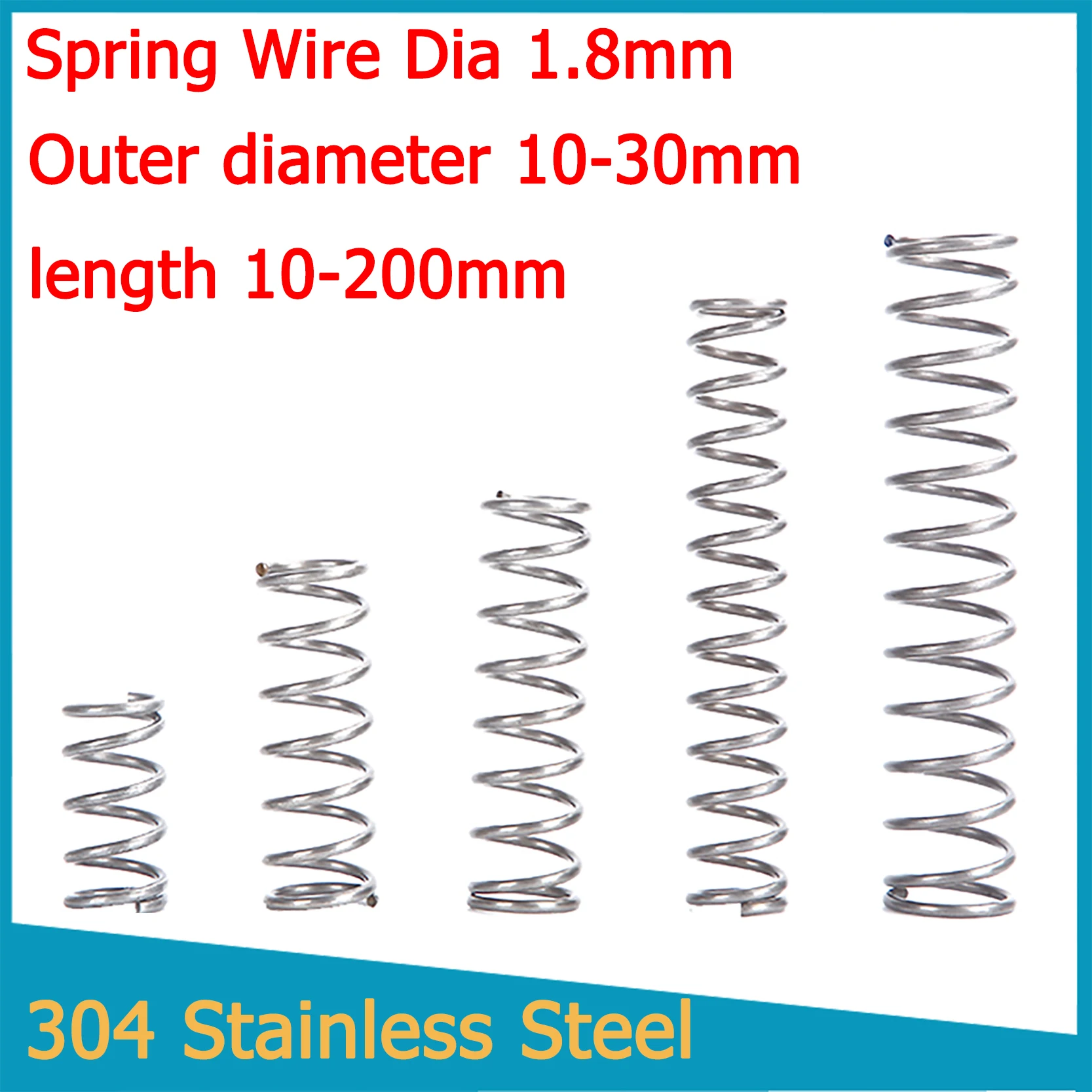

2pcs Y-Type Compression Spring 304 Stainless Steel Compression Spring Wire Diameter 1.8mm Spring