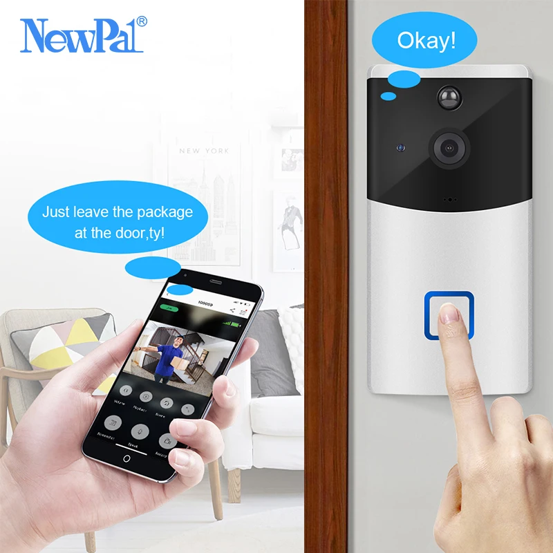 Кольцевой дверной Звонок камера WiFi видео звонок беспроводной домофон 1080p дверное