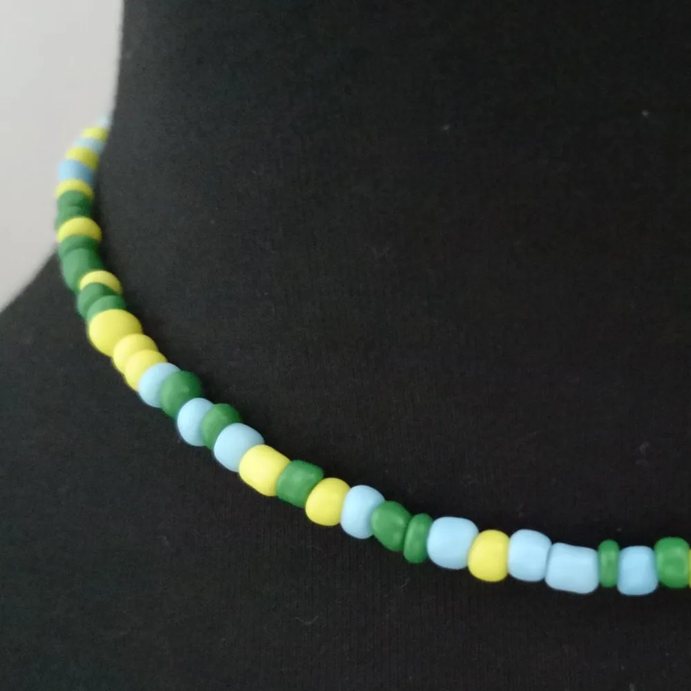 Простой бисер ожерелье для женщин прямой валиковый шов короткое колье ювелирные