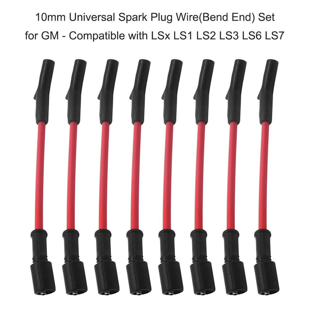 10 мм Высокопроизводительные провода свечи зажигания (изгиб конца) набор подходит