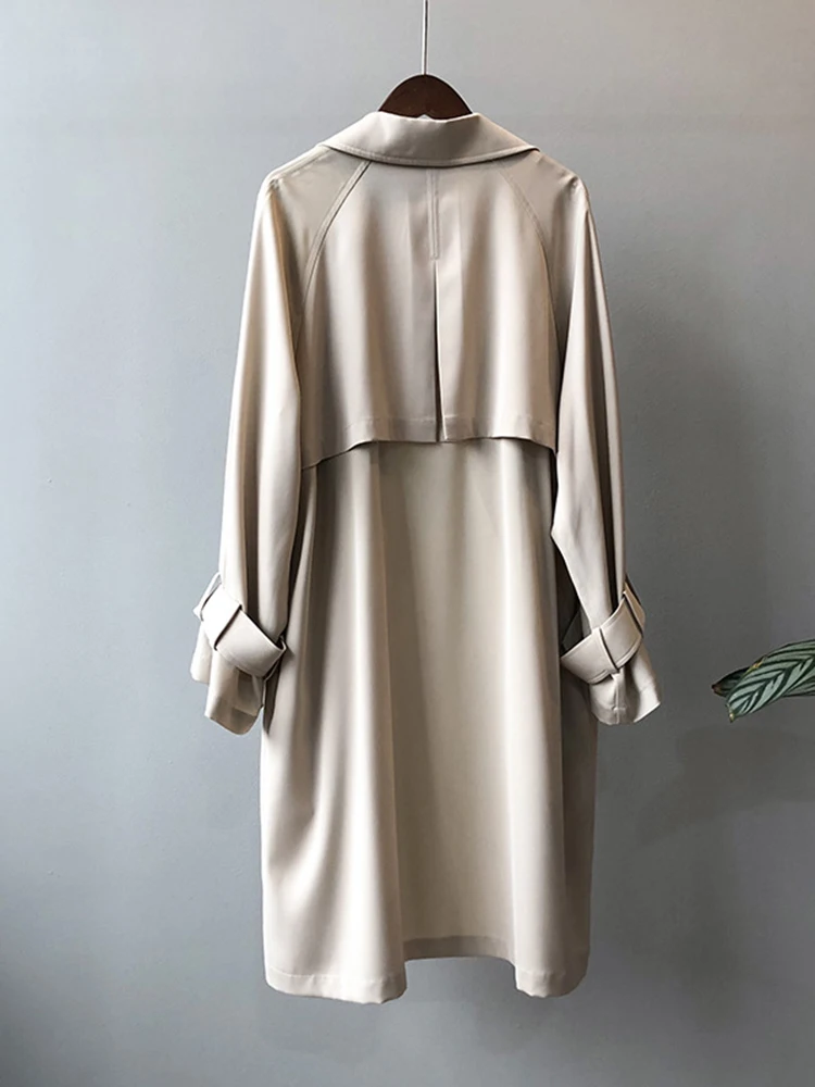 Женский двубортный Тренч GCAROL черный и бежевый пиджак с отворотами манжетами