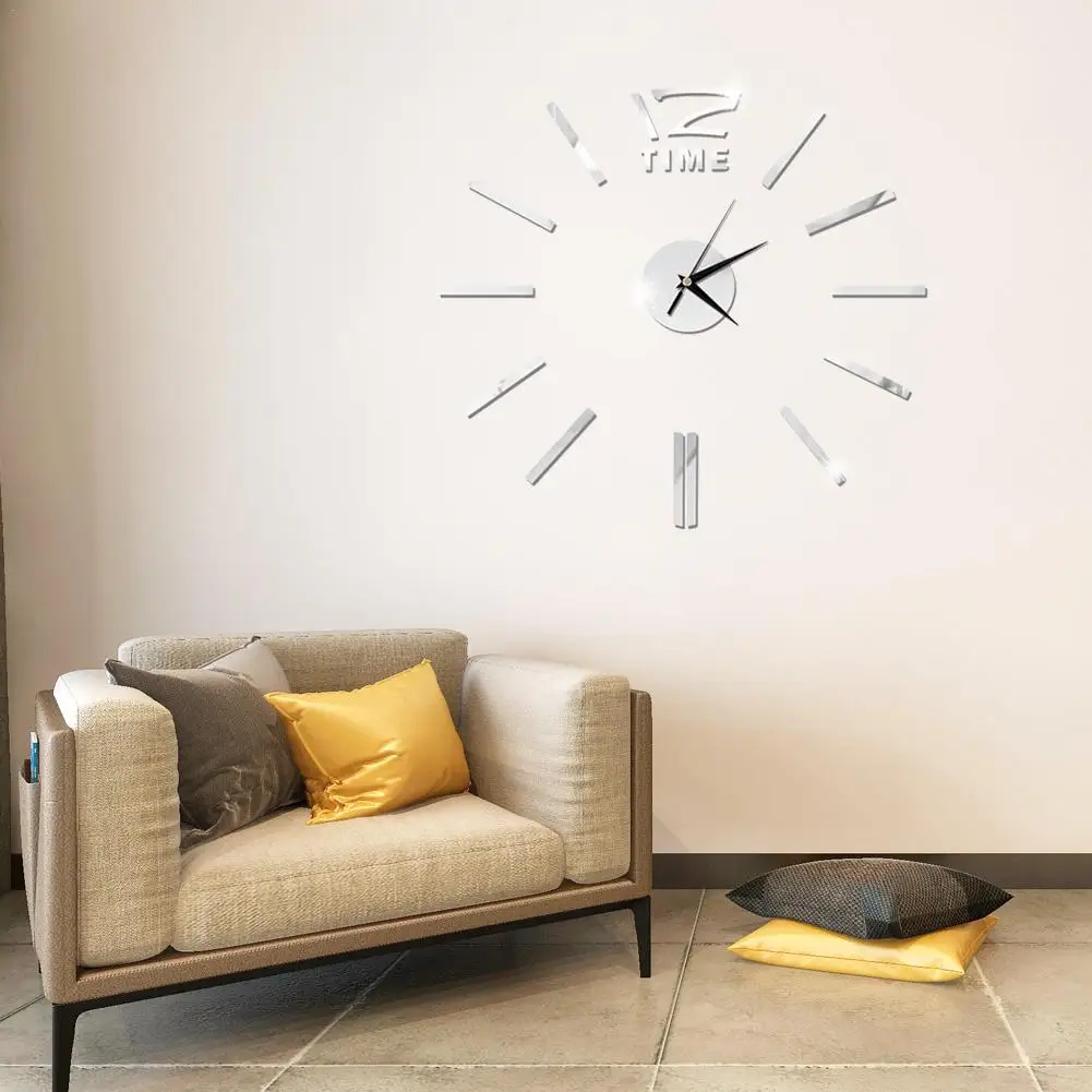 

Wall Sticker Mini DIY Mirror Surface Clock Sticker Mute Wall Clock 3D Wall Watch Living Room Home Office Decor Christmas Gift