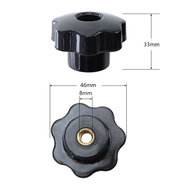 

4Sets M8 Plum Hand Tighten Nuts Handle + M8 T-Track Slider Sliding Nut Aluminum Alloy T Slot + Screw Rods