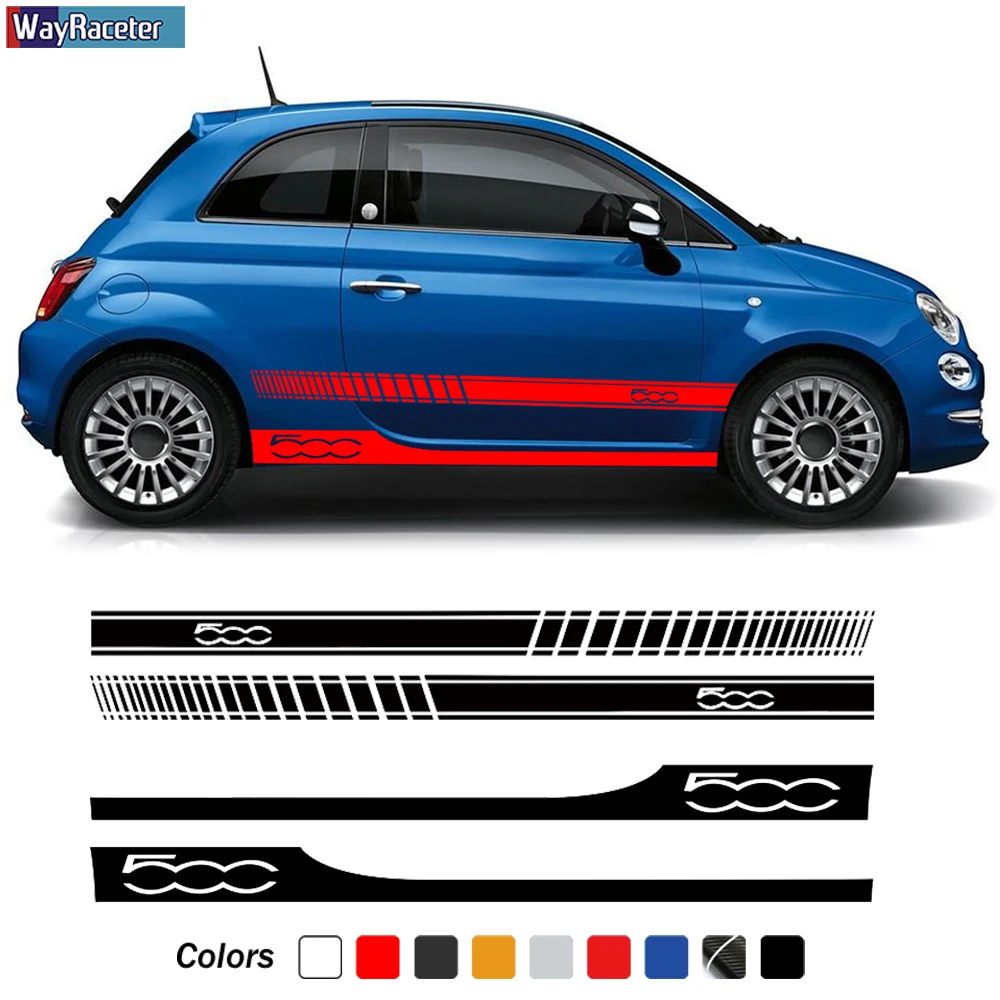 Наклейка на дверь автомобиля с боковыми полосками и юбкой комплект виниловых