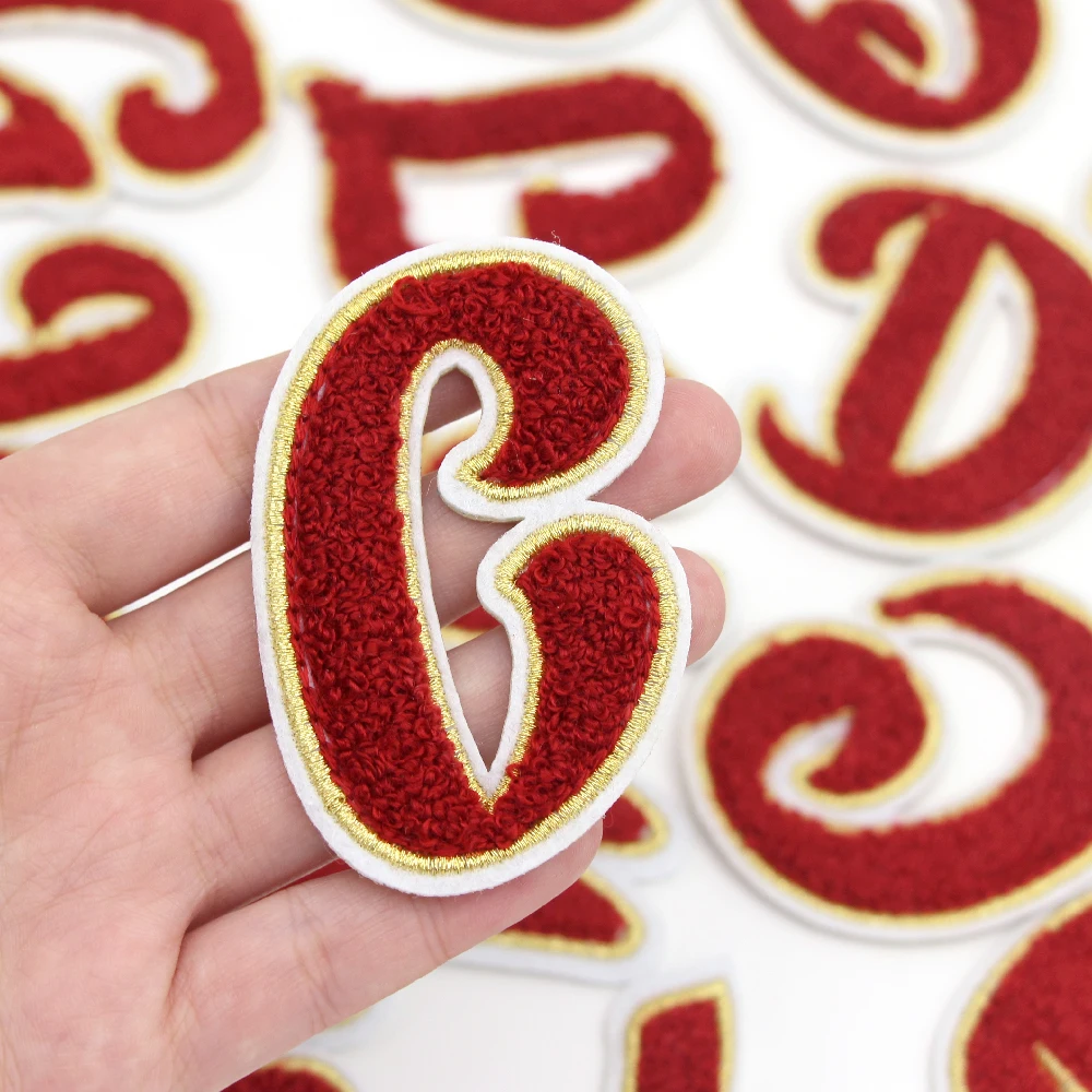 1 шт. нашивка с красными буквами железные нашивки для одежды 3D буквы алфавит