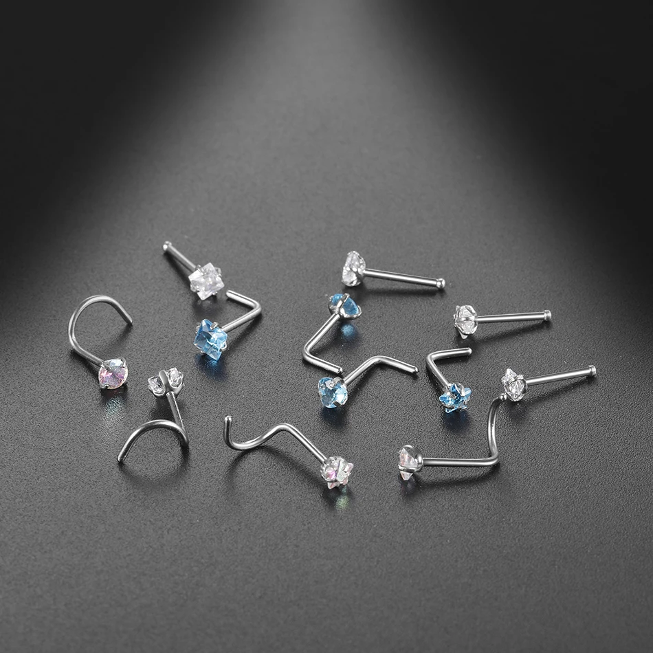 Штифты для носа 1 шт. 20 г хирургические стальные l-образные штифты винты кольца