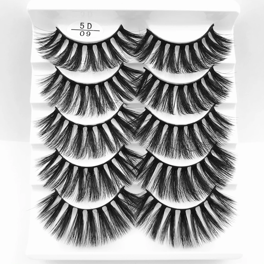 

5 pairs 5D Faux Mink Eyelashes Long False lashes Thick Crisscross Makeup Eyelash Extension Natural Volume Soft Fake Eye Lashes
