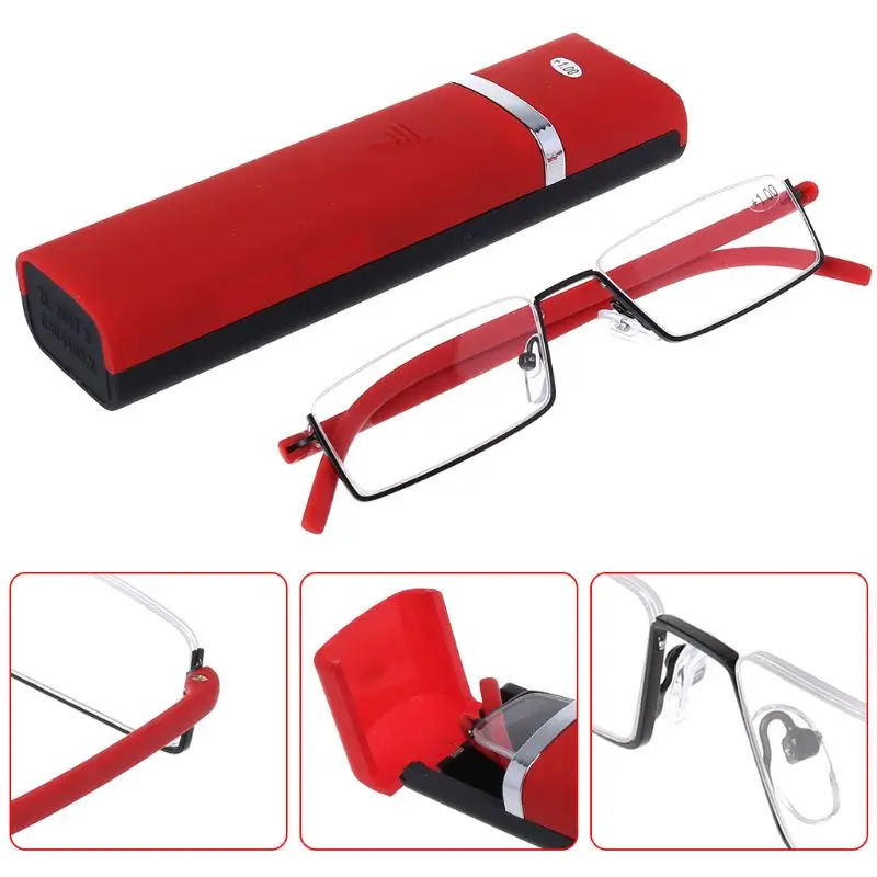 Гибкий чёрного Tr90 с плоскими стеклами и половинной рамкой полу без оправы для