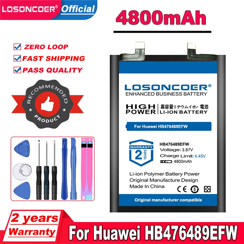 LOSONCOER Лидирующий бренд 100% Новый 4800 мА/ч HB476489EFW батарея для Huawei Мобильный телефон