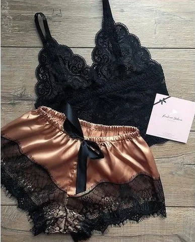 Сексуальная кружевная Женская пижама тонкое нижнее белье модная из
