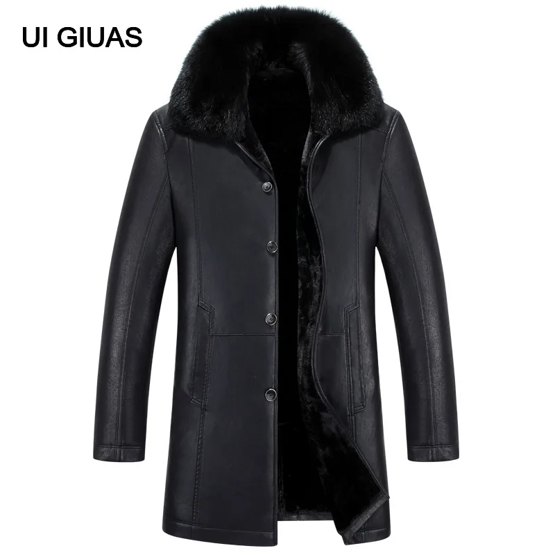 

Мужские кожаные куртки, зимние теплые бархатные толстые теплые мотоциклетные деловые повседневные мужские кожаные куртки, пальто, кожаные ...