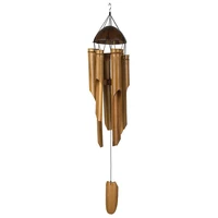 bamboo wind chimes big bell tube coconut wood handmade indoor and outdoor wall hanging home wind chime decoration