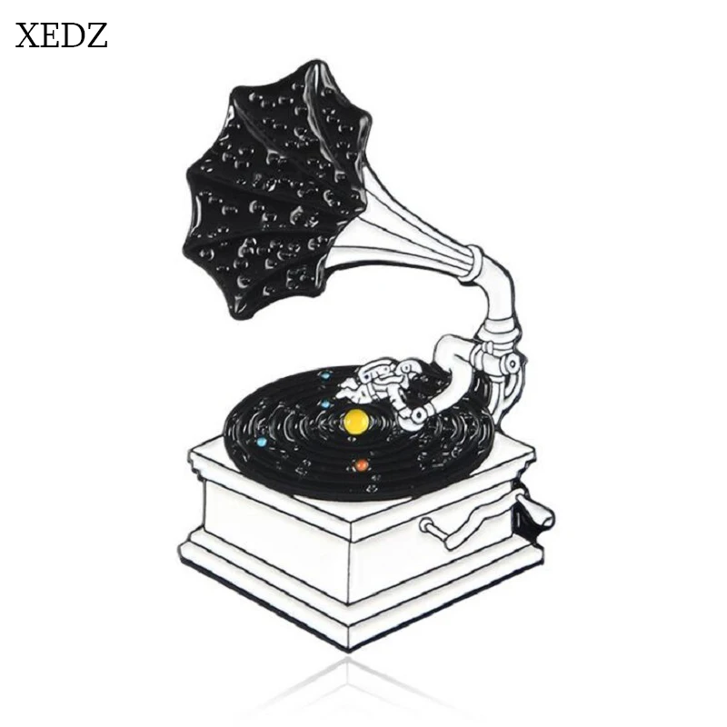 XEDZ Новинка черно-белая карта записи с брошью детский мультяшный Забавный