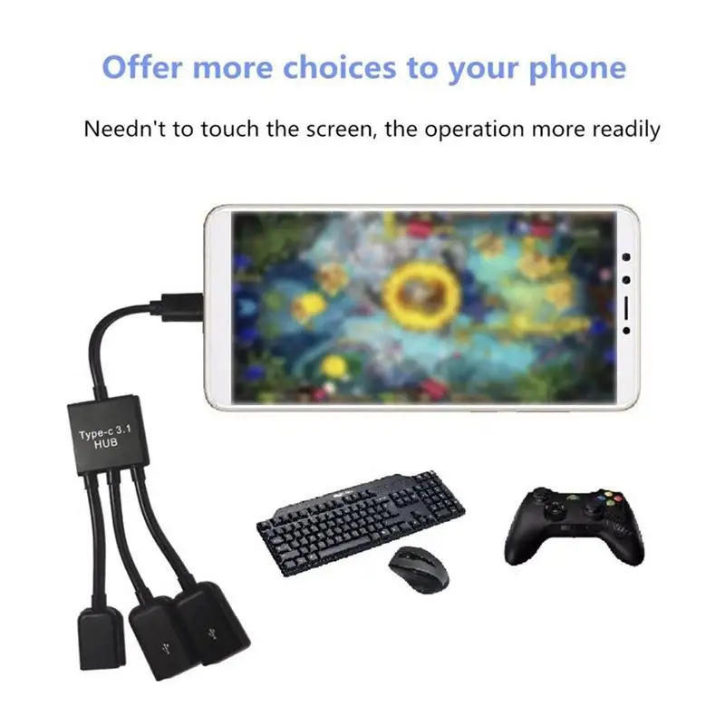 USB Type C концентратор 3 в 1 несколько кабель разъем мини портативный OTG Хост для