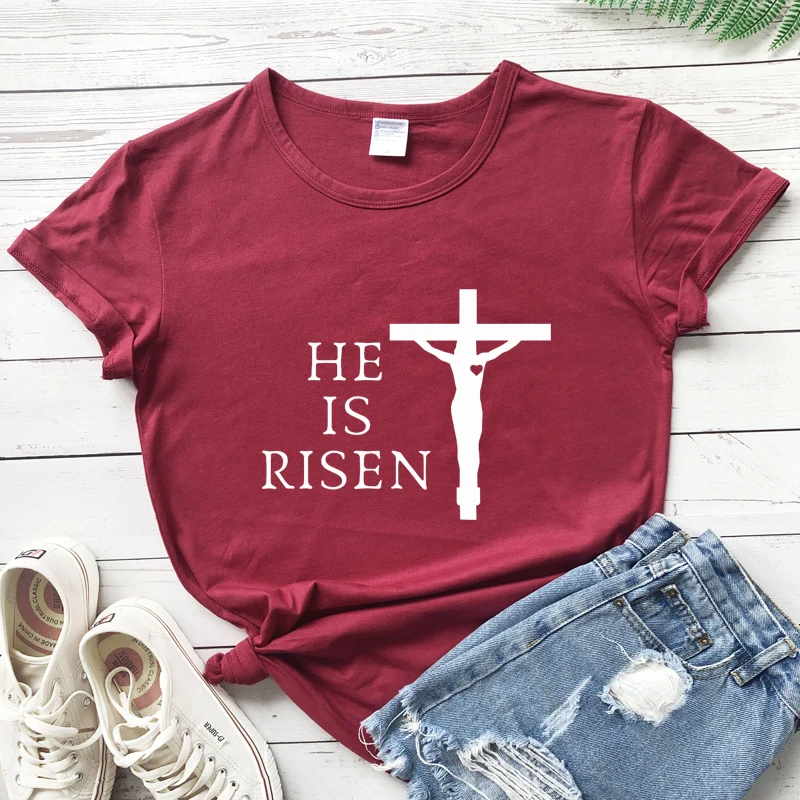 

Женская футболка из натурального хлопка, с надписью на тему христианской Пасхи