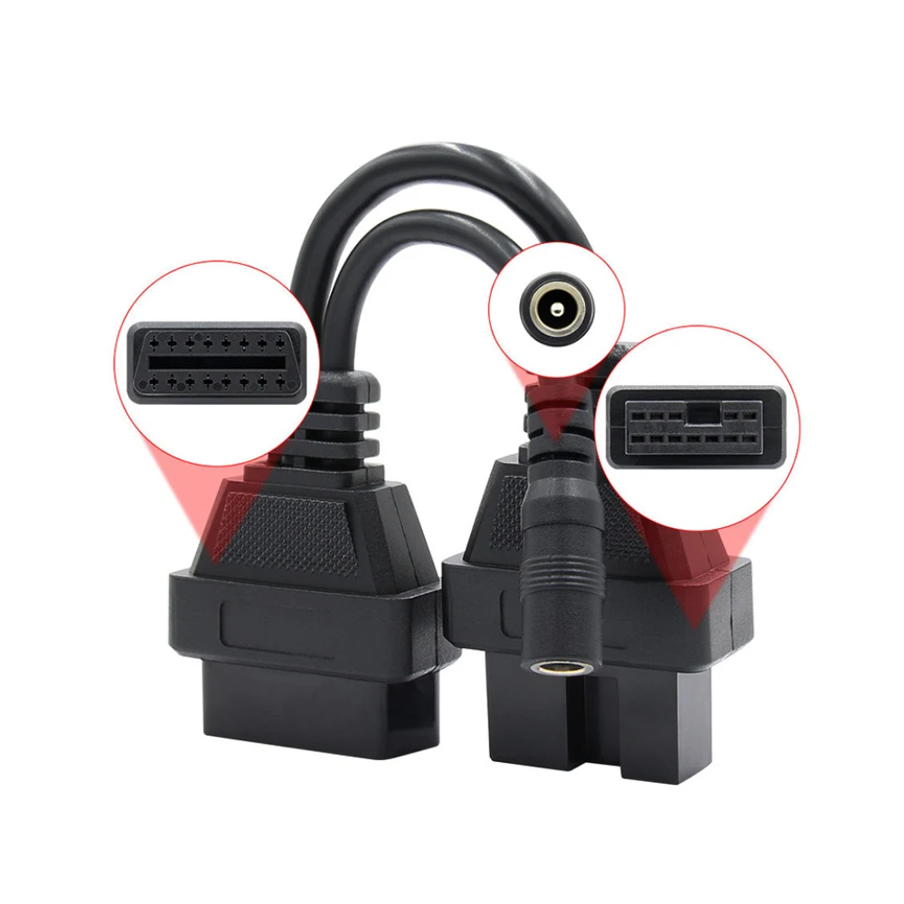 Диагностический кабель OBD2 штекер гнездо для Mitsubishi 12 Pin 16 Pin| |