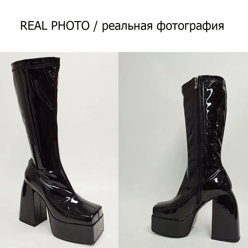 DORATASIA INS новые модные женские мотоциклетные сапоги на высоком каблуке платформе