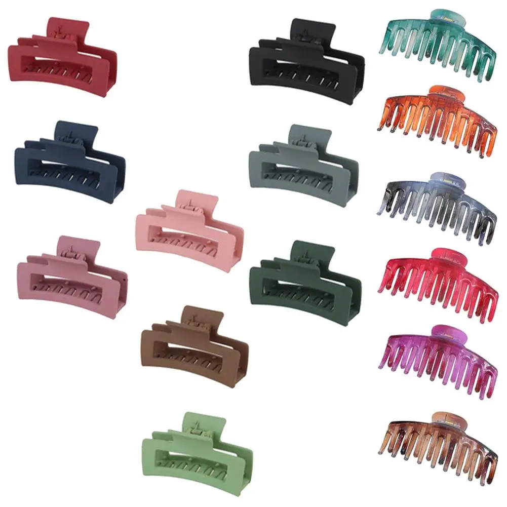 Элегантная матовая искусственная Нескользящая большая Заколка-краб для женщин