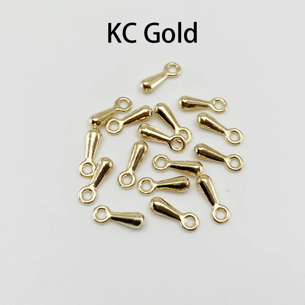 KC Gold 200 шт./лот золотые/Серебряные кулоны в форме капель воды 2*7 3*9 мм для удлиняющей цепи для хвоста DIY аксессуары для изготовления ювелирных изделий - Цвет: KC Gold