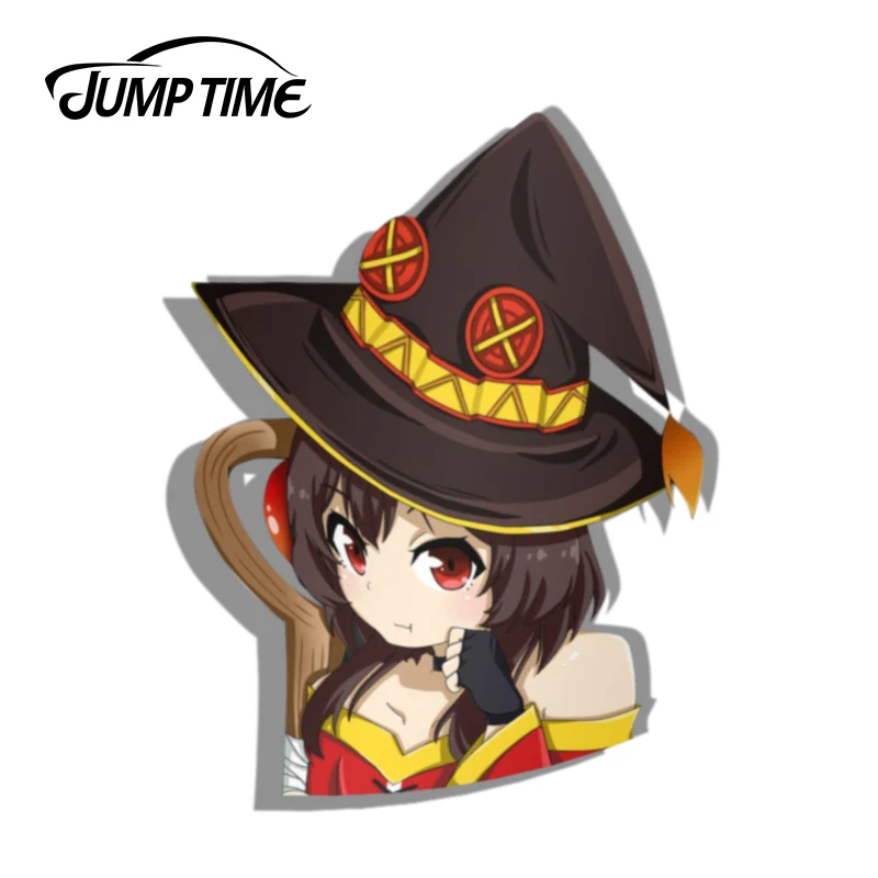 Время скачка 13 см x 10 4 для Megumin Pout Konosuba наклейка ноутбука сделай сам Стайлинг