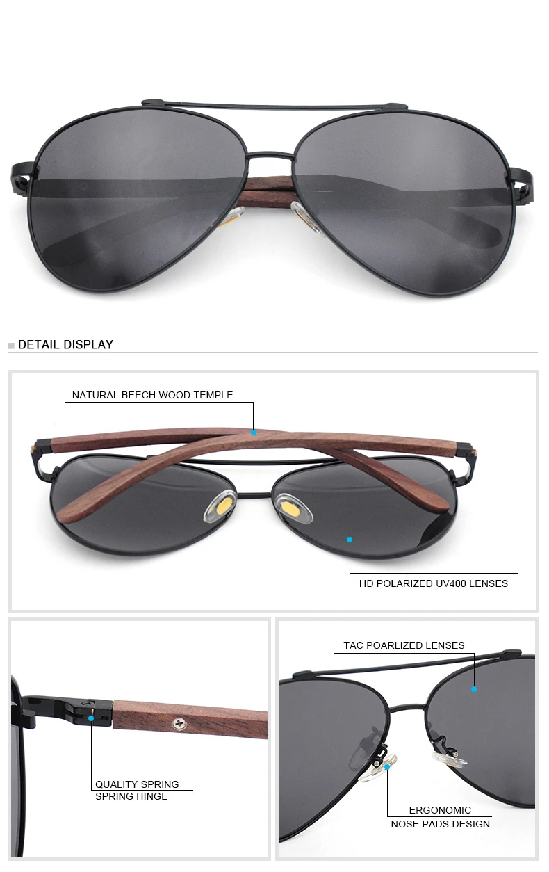 Солнцезащитные очки-авиаторы поляризационные для мужчин и женщин в