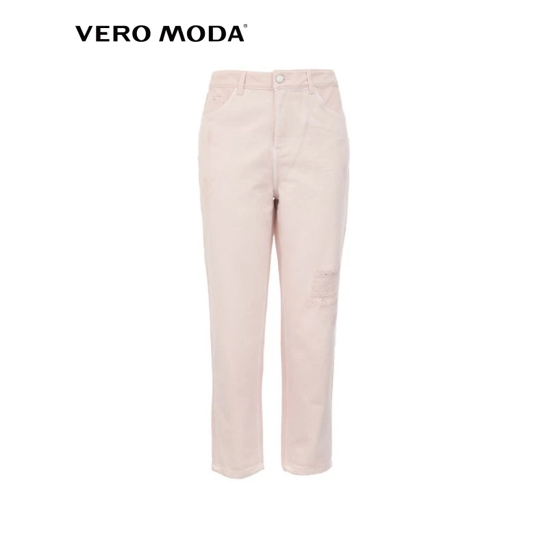 

Vero Moda Women 100% Cotton Two-layer Mesh Ripped Capris Jeans | 32016I502