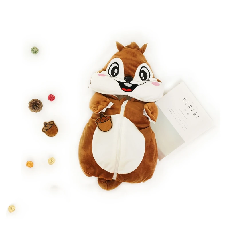 Милый детский жилет на осень и зиму плотный теплый с капюшоном мультяшной мышкой